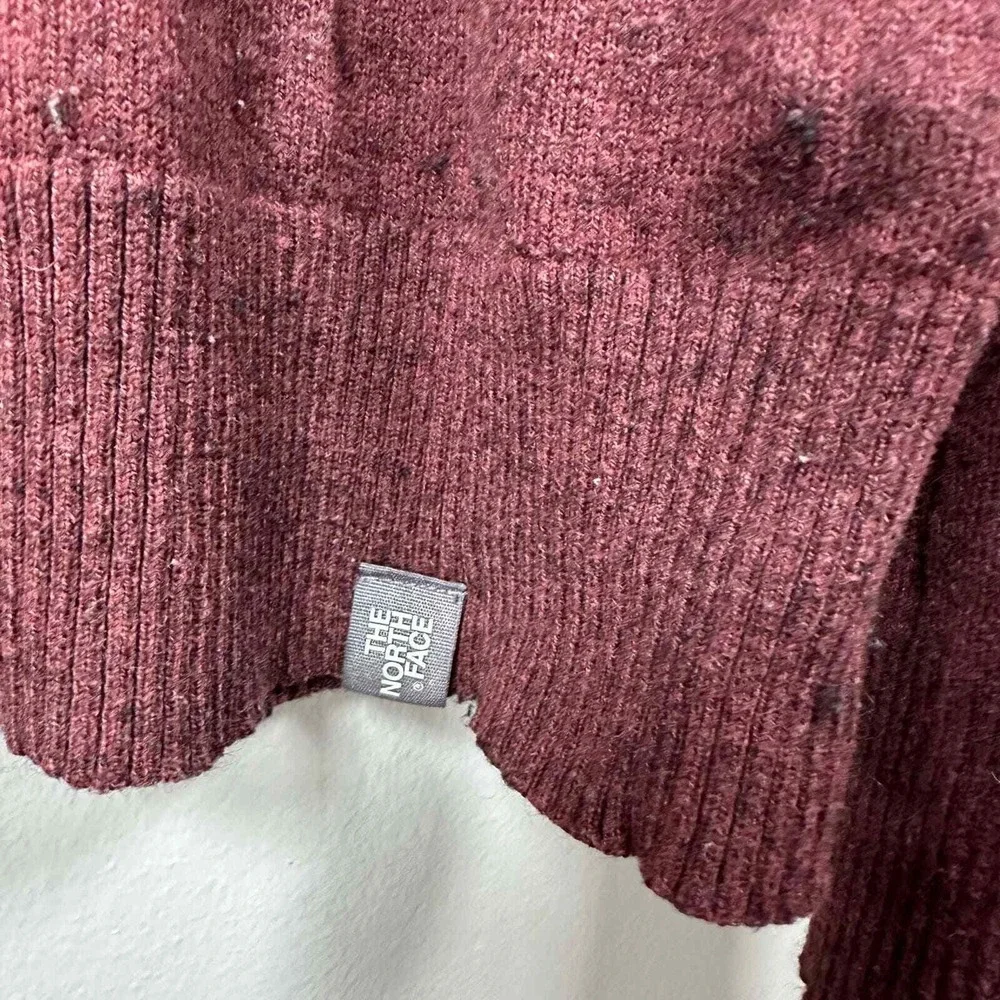 The North Face Medium Sweater Burgundy Long Sleeve Crew Neck Cotton Wool Knit